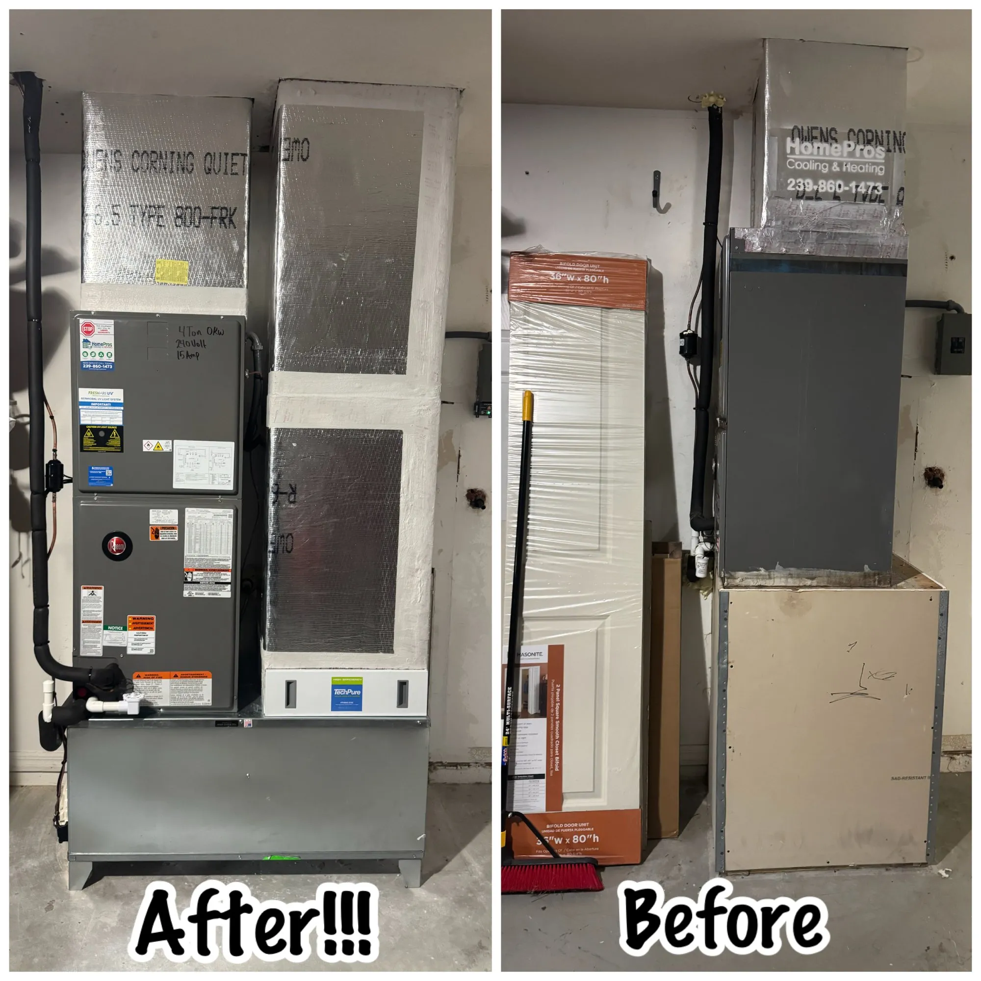 Ruud System Before and After Installation